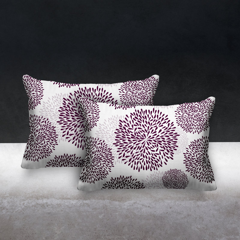 Confetti Flower Burst Indoor/Outdoor Lumbar Pillow, Purple