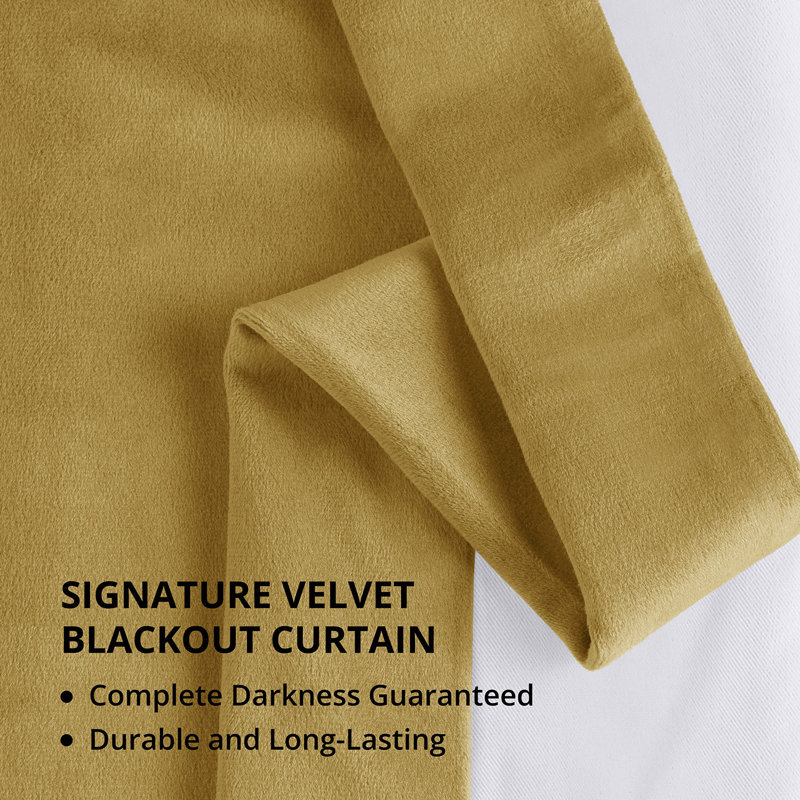 Olivia Velvet Blackout Curtain (1 Panel), Fool's Gold, 50" W x 84" L