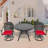 3-Piece All-Weather Cast Aluminum Dining Set, Include 2 Swivel Chairs And 39.37" Round Table With Black Frame-1743710950