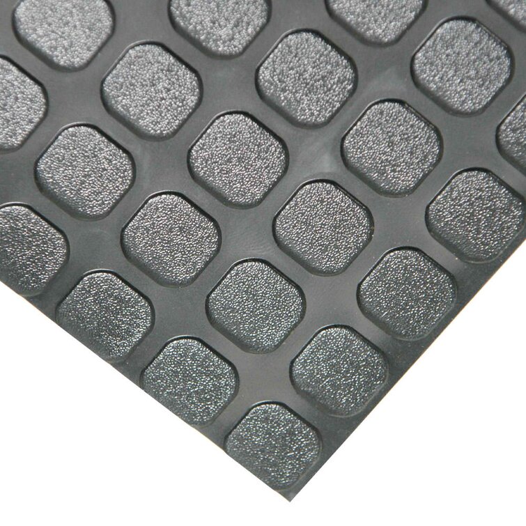 Rubber-Cal Coin-Grip Anti-Slip Rolled Rubber Mat - Black 72 x 48 in.