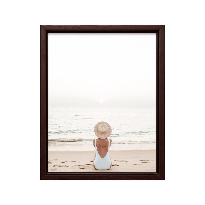 Femme à la plage, 18"H x 24"W, Poster, Black Framed