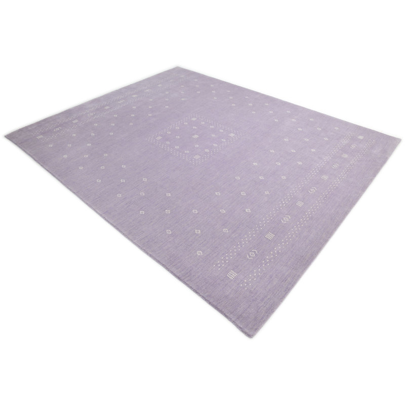 Tapis en coton / laine noué à la main Simi, Rectangle de 10 pi x 14 pi, Lilas
