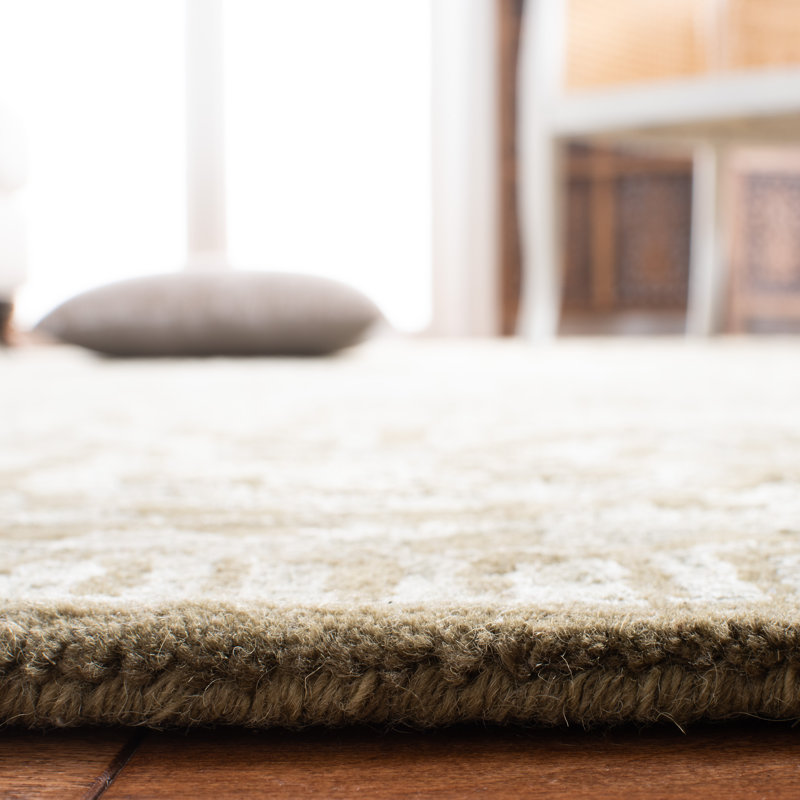 Tapis sauge en laine touffeté à la main Braxtan, Rectangle 2 pi x 3 pi
