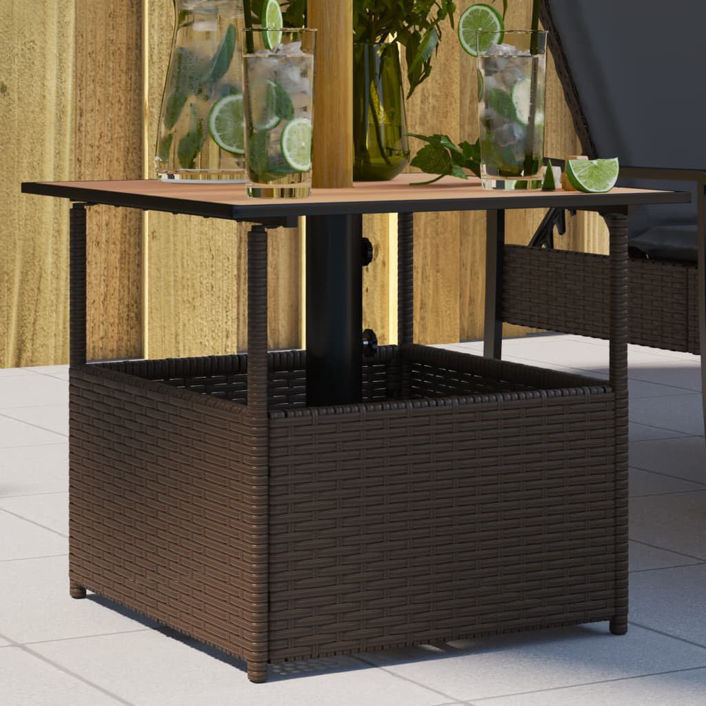 Square Metal Outdoor Coffee Table With Umbrella Hole , 55cm cm W 55cm cm D