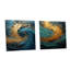 Golden Emerald Surge I - ensemble de 2 peintures murales en acrylique à spirales abstraites-1518256483