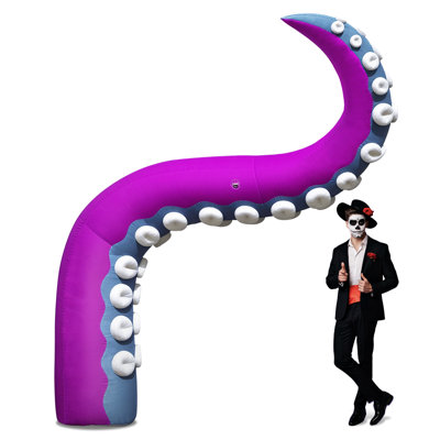 Tentacules de pieuvre gonflables d'Halloween de 10 pi avec lumières DEL à changement de couleur, décoration extérieure de pieds de pieuvre pour les fêtes d'Halloween, les événements et les présentoirs promotionnels - Style A