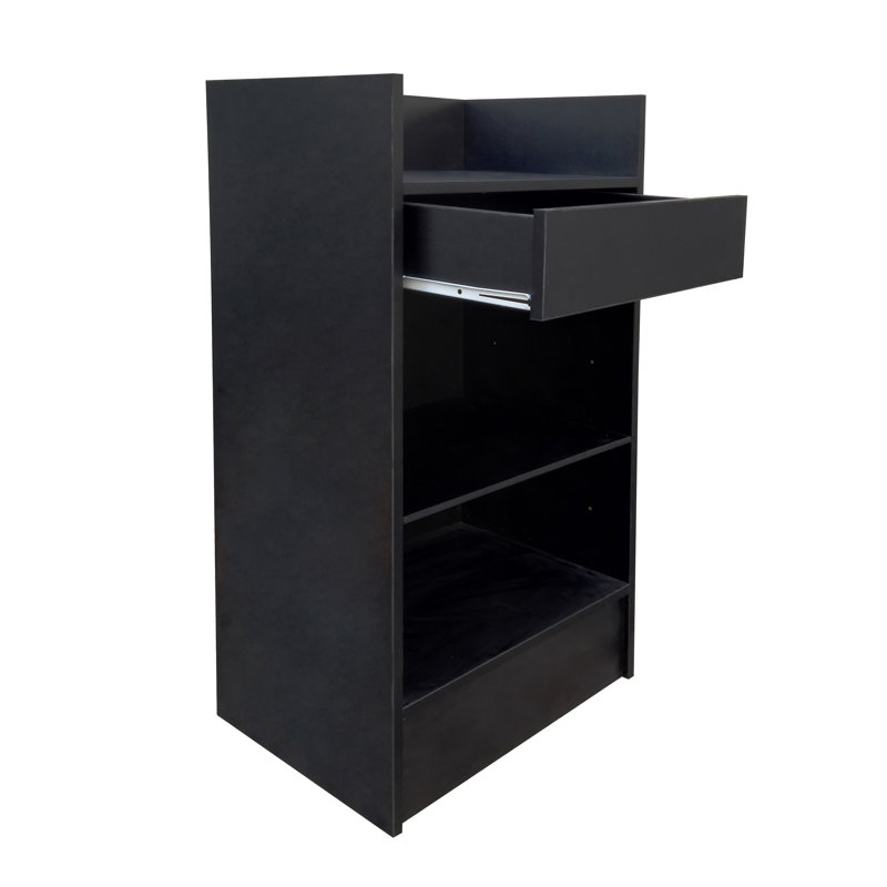 Cash Wrap Cash Register Stand W/ Adjustable Storage Shelf, Black