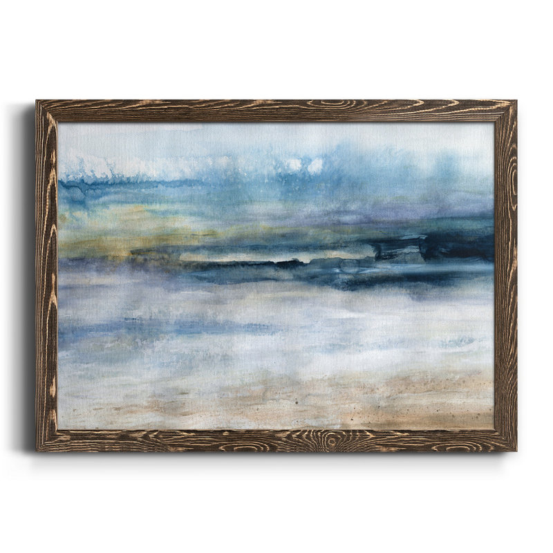 Vent et eau - Peinture sur toile encadrée, H 31 po x l 44 po x P 1 po, Noyer