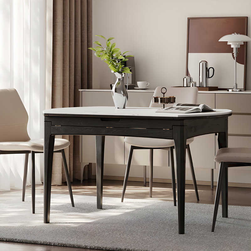 Modern Minimalist Foldable Dining Table, 29.92" H x 33.46" W x 55.12" D