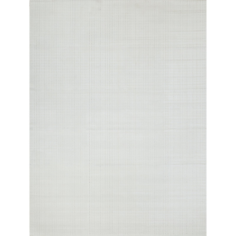Cabrini Modern Handmade Silky Nylon, White Area Rug, Rectangle 10' x 14'