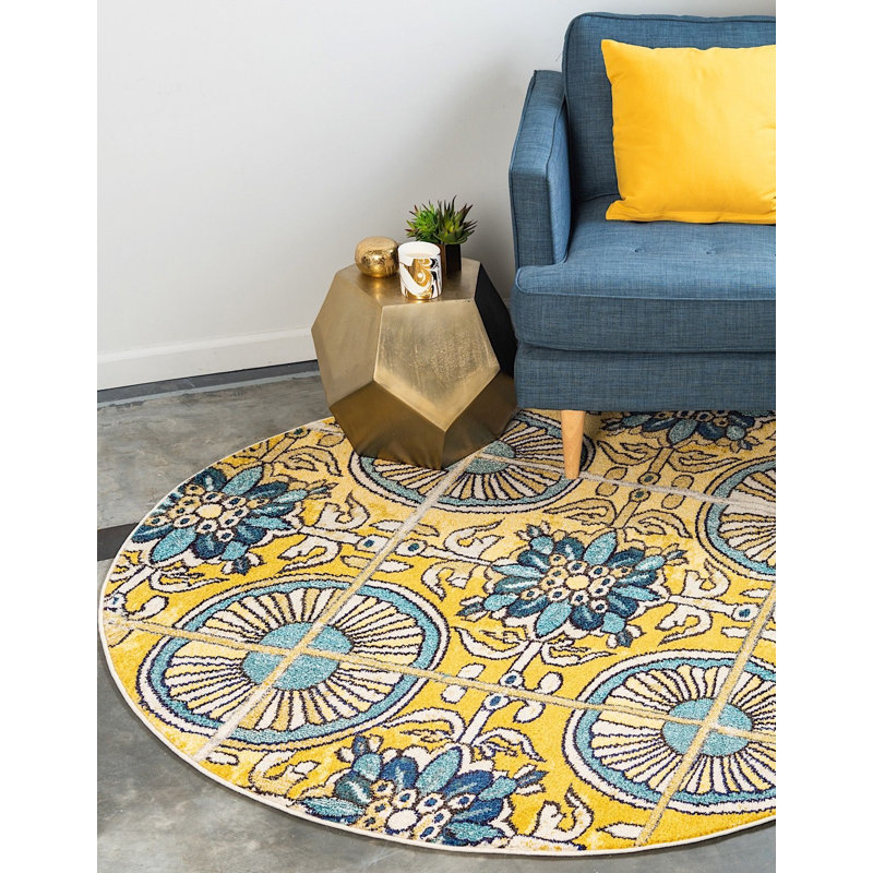 Estelle Abstract Indoor Rug, Round 8'