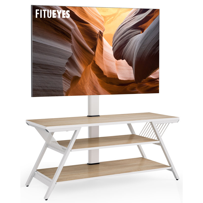 Leloni TV Stand with Mount for 32-65 Inch TVs Hold up to 66lbs, Height Adjustable and Swivel Media Console, White