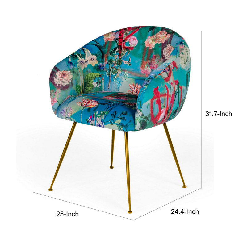Chaise de salle à manger en velours Yuli