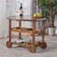 Chariot-bar extérieur / intérieur avec plateau rabattable et plateaux amovibles, bois et aluminium