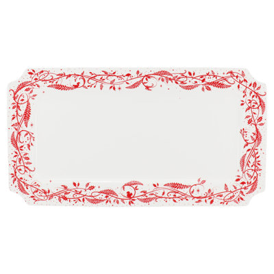 Martha Stewart Holiday Vines 16 Inch Fine Ceramic Serving Platter in Red