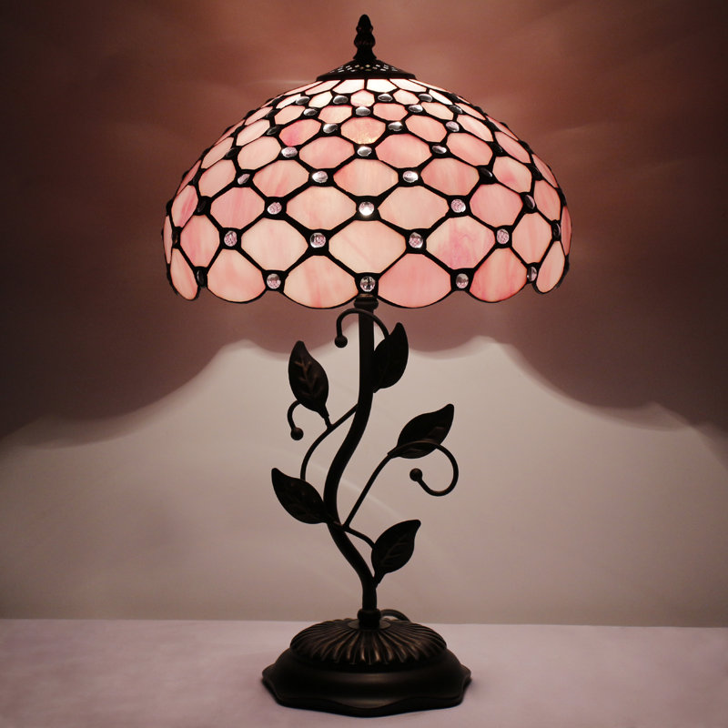 Lampe de table Tiffany 12 x 12 x 19 pouces en verre coloré