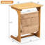 Table de bout en bambou avec table de bout et sac de rangement