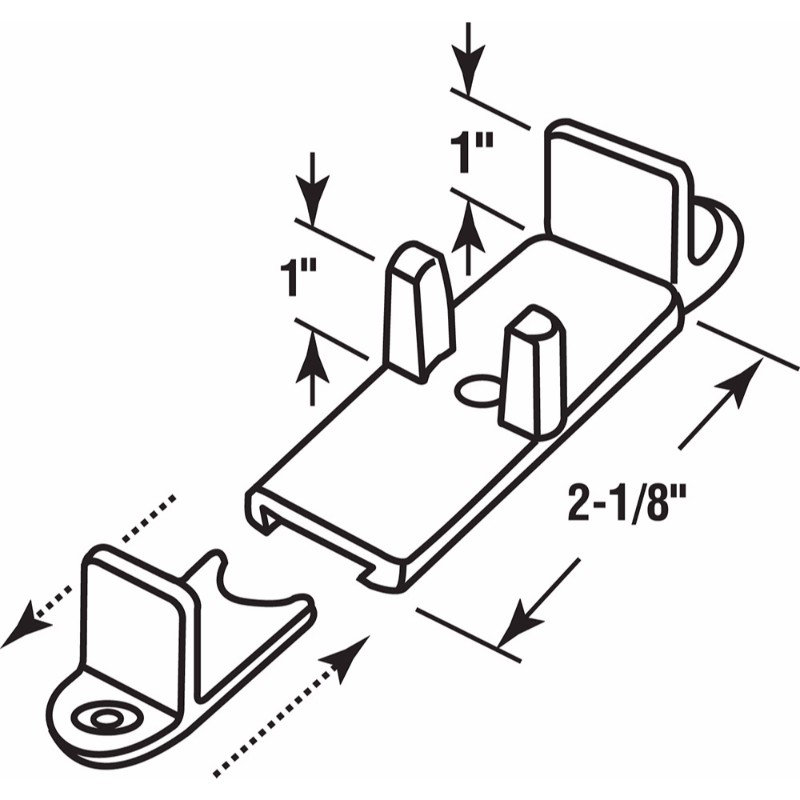 Closet Door Adjustable Guide, 1 in. High