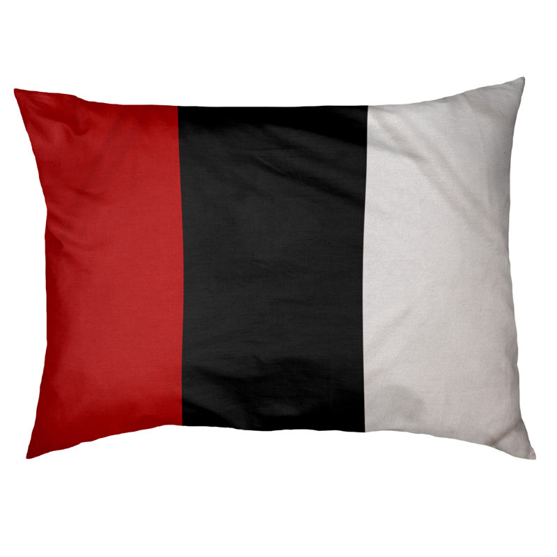 Coussin d'intérieur Las Vegas, Grand (l 40 po x P 30 po x H 6,5 po), Rouge / milieu noir