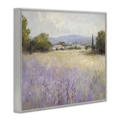 Lavender Farmland Meadow Framed Giclee, design by Petal Prints Design