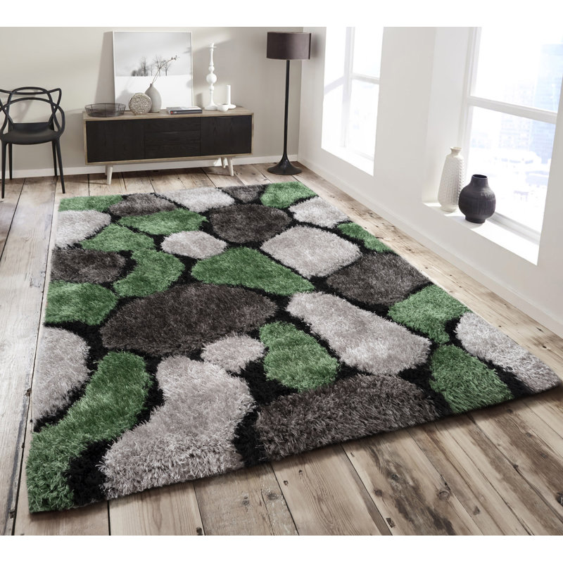 Housatonic Pebbles Emerald Rug, Rectangle 60 x 110cm