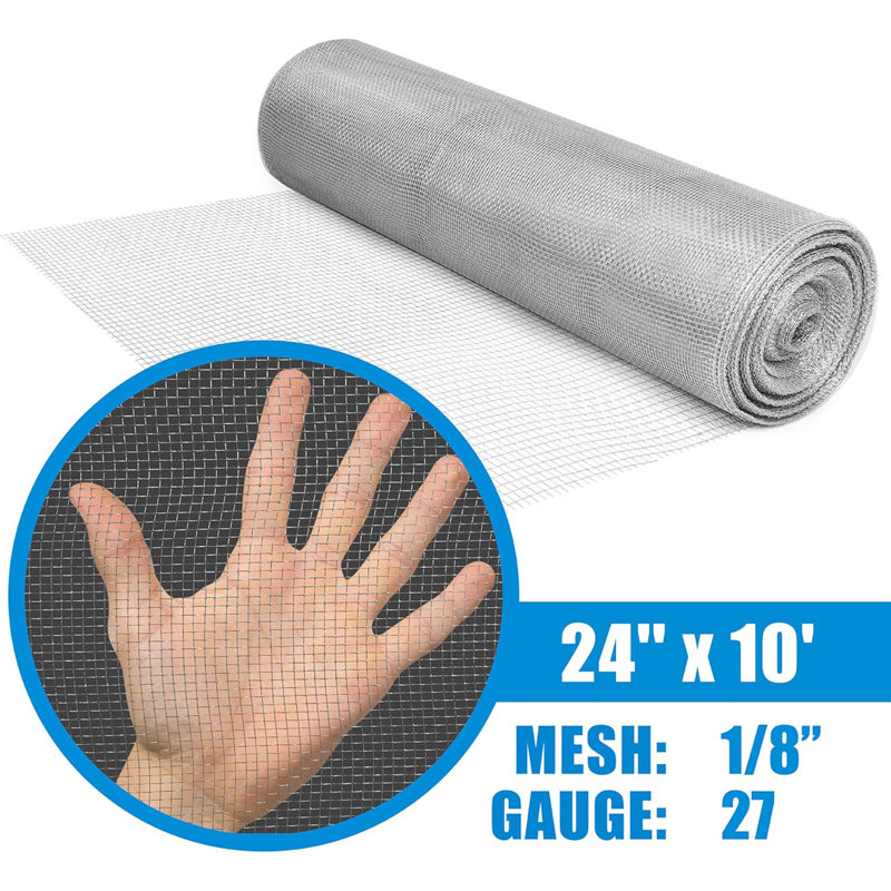 Toile en acier galvanisé de calibre 27 avec treillis de 1/8 po Fencer, H 2 pi x l 10 pi
