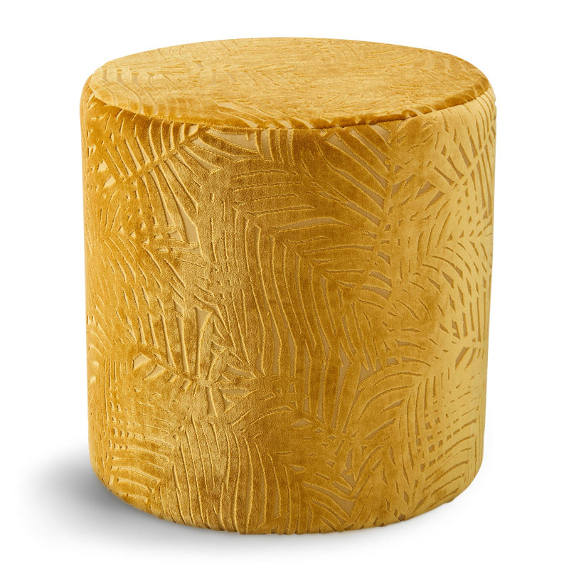 40cm Wide Round Floral Pouf Ottoman