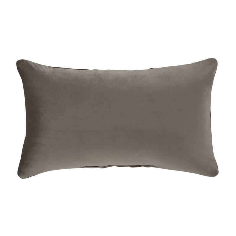 Medium Brown Velvet Rectangular Decorative Throw Pillow