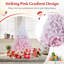 Arbre de Noël artificiel 5 pi avec 456 branches et base pliante en métal blanc et rose-1036524048-1036524053