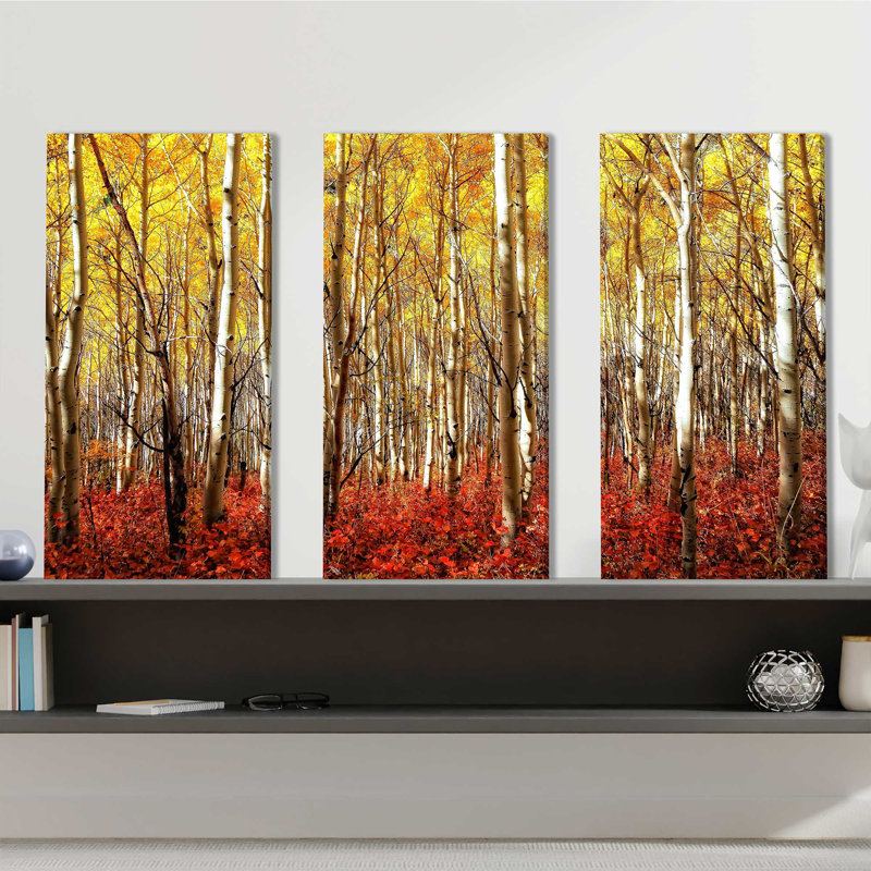 "Birch Trees", ensemble de 3 impressions sur toile
