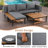 Acacia Wood Patio Furniture Set - L-Shaped Outdoor Sectional Sofa with Removable Cushions, Coffee Table & Side Table, Water-Resistant Conversation Set for Backyard, Porch, Poolside