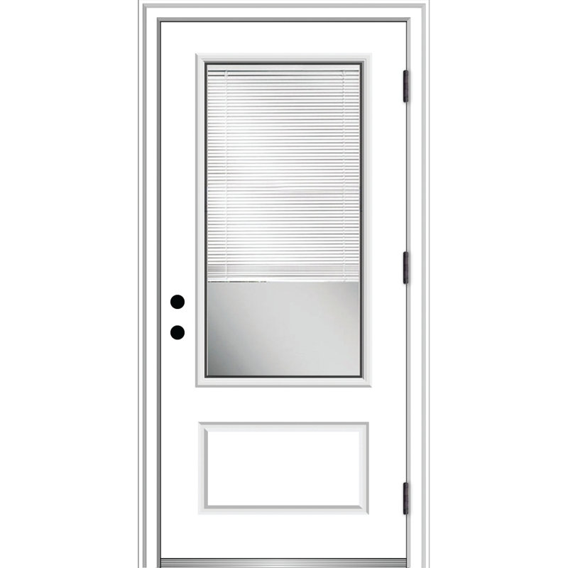 Porte d'entrée prémontée Smooth 3/4 Lite, S'ouvre à gauche vers l'extérieur, 4,56 po