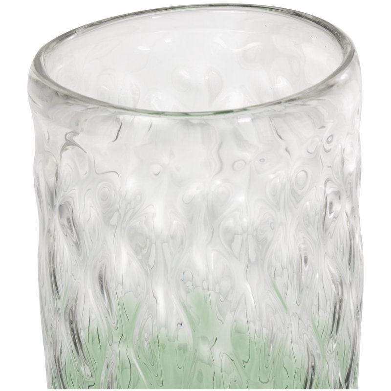 Vase en verre, H 24 po x l 10,15 po x P 10,2 po, Vert