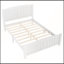 Lit plateforme double en bois massif avec lattes de soutien et structure solide