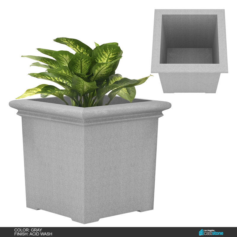 Concrete Planter, Acid Wash Gray