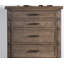 Mobilier de chambre à coucher à panneau à 5 tiroirs de style transitionnel avec finition brune et commode à 1 tiroir