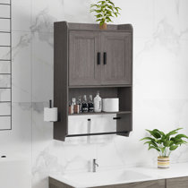 TaoHFE Bathroom Cabinet Wall Mounted Grey Designer Bathroom Wall