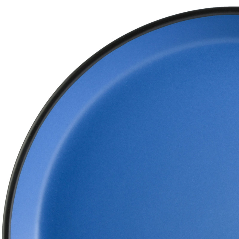 Gibson Elite Soho Lounge Sofia 12-Piece Coupe Dinnerware Set, Blue/Black