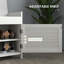 Banc de rangement pour chaussures avec compartiments cachés et tablettes réglables