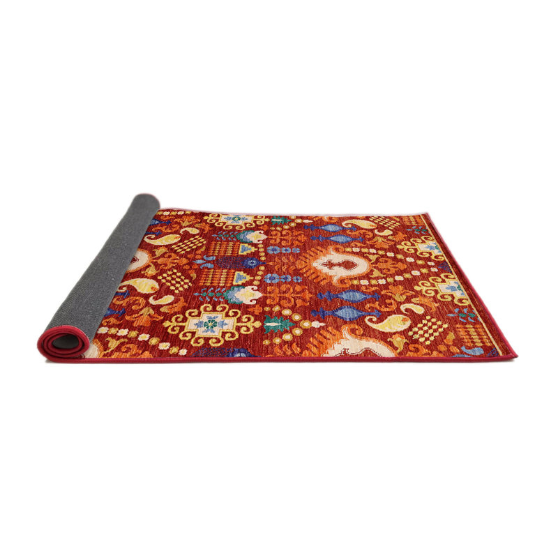 Tapis oriental orange, Rond 8 pi