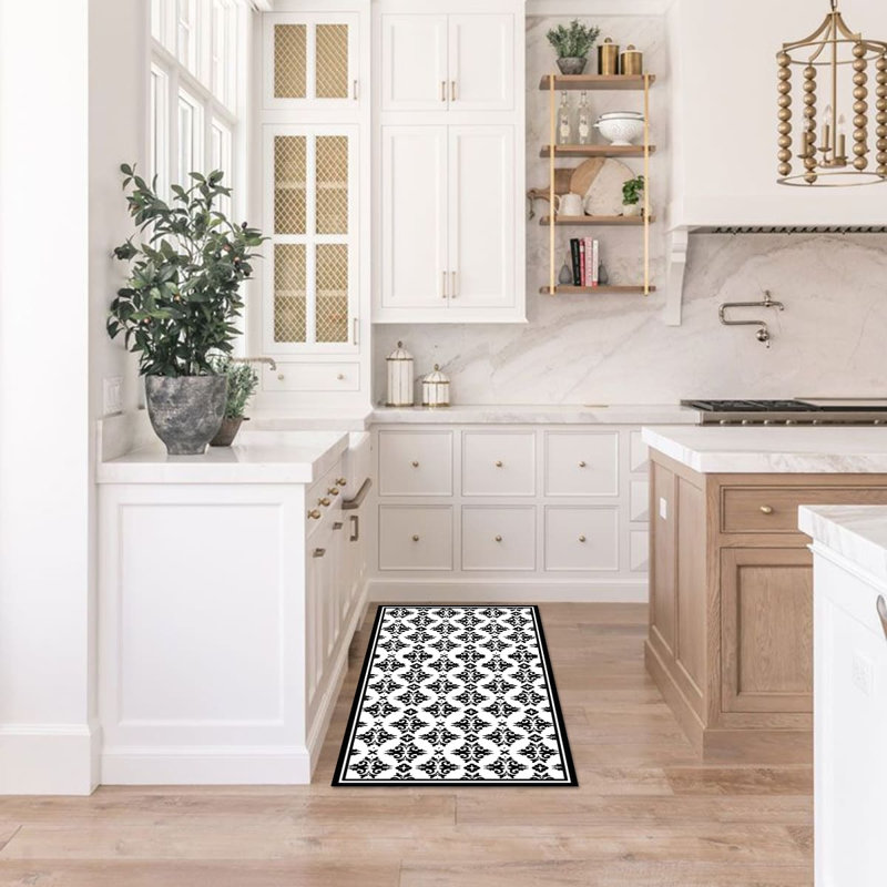 Davanti Vinyl Floor Mat - Alhambra Gardens Collection, Rectangle 2' x 3'