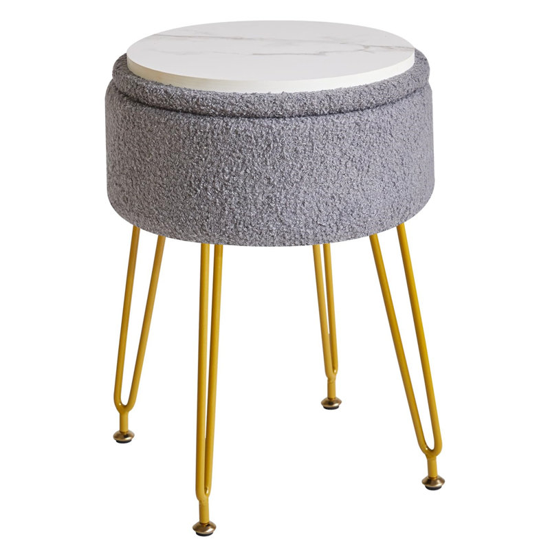 Ahilan Metal Accent Stool, Grey