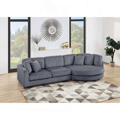 Ensemble de canapé modulaire contemporain en velours côtelé 2 pièces