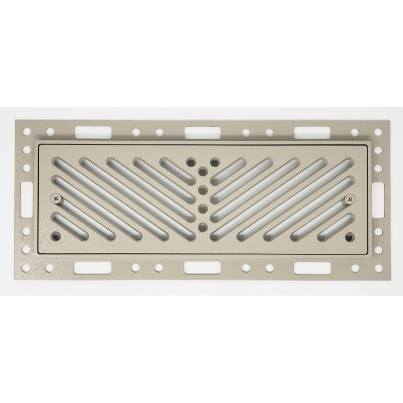 Registre de plancher en métal, H 0,5 po x l 2,5 po x L 12 po