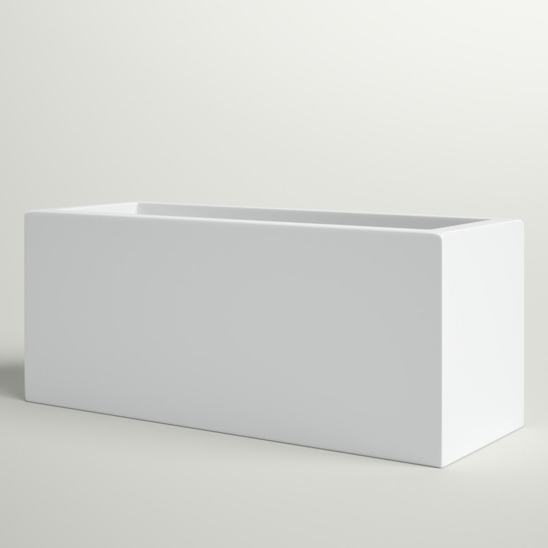 Bac à fleurs rectangulaire Cogburn Belmont, Blanc, H 20 po x l 48 po x P 18 po