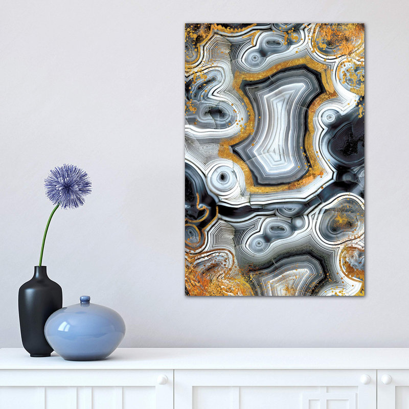 Geode Onyx - Wrapped Canvas Print, 45.72cm H x 30.48cm W x 1.91cm D