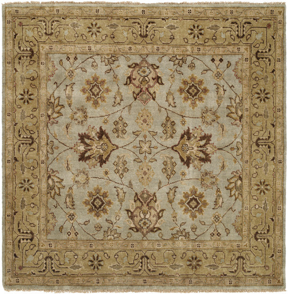 Hand Knotted Wool Oriental Area Rug, Square 8'