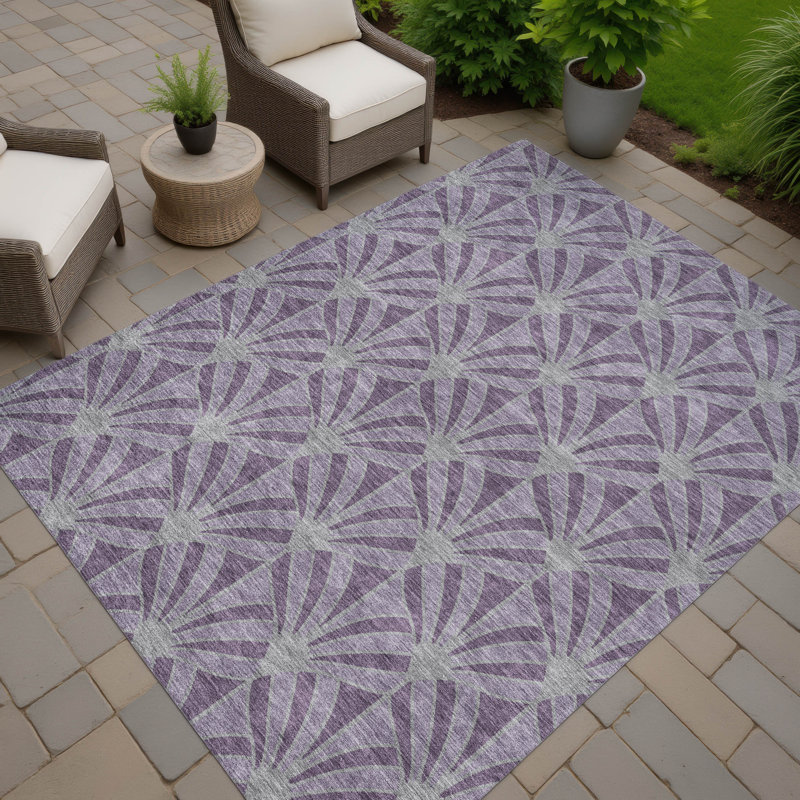 Machine Washable Indoor/Outdoor Lipman ACN2426 Mid-Century Modern Rug, Rectangle 8' x 10'