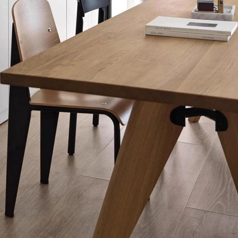 Table de salle à manger en bois massif Wabi-sabi, Brown, 29.13"H x 78.74"L x 35.43"W