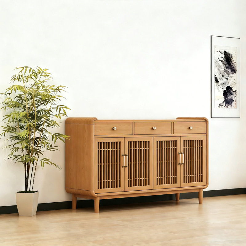 Buffet de style rétro et minimaliste, H 35,4 po x l 55,1 po x P 15,7 po